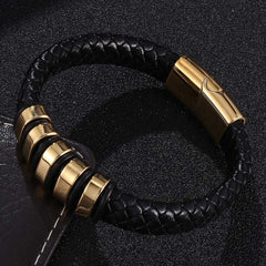 Bracelet Handmade Metal Leather Bangle Jewelry