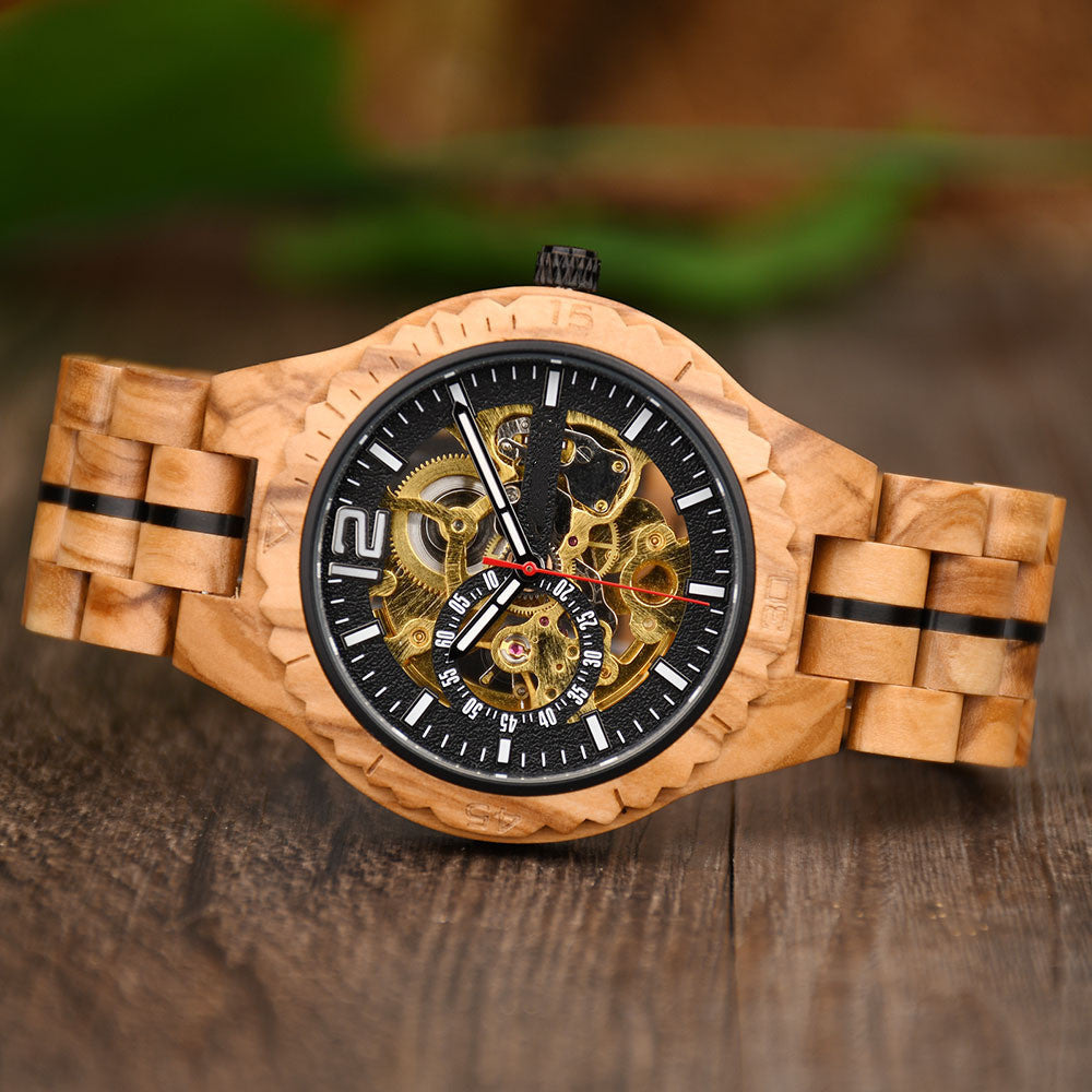 Fully Automatic Wooden Mechanical Watch - Trending Tina