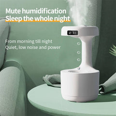 Bedroom Anti-Gravity Humidifier With Clock Water Drop Backflow Aroma Diffuser Large Capacity Office Bedroom Mute Heavy Fog Household Sprayer - Trending Tina