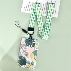 Green Plant Series Simple Fashion Lanyard Card Cover - Trending Tina