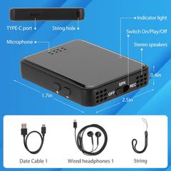 Magnetic Voice Recorder – 60-Hour Portable Audio Device