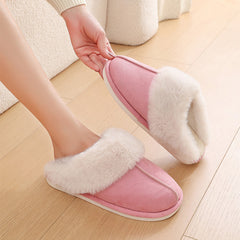 Winter Warm Plush Home Slippers Indoor Fur Slippers Women Soft Lined Cotton Shoes Comfy Non-Slip Bedroom Fuzzy House Shoes Women Couple - Trending Tina