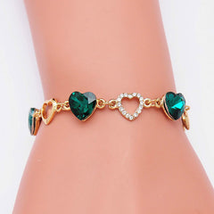 Peach Heart Love Interlocking Bracelet Bangle Jewelry