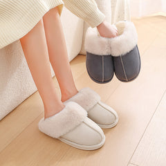 Winter Warm Plush Home Slippers Indoor Fur Slippers Women Soft Lined Cotton Shoes Comfy Non-Slip Bedroom Fuzzy House Shoes Women Couple - Trending Tina