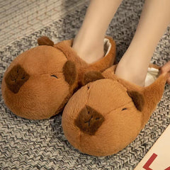 Bear Cotton Slippers Plush Slippers Kappibara Slippers Cartoon Capybara Cotton Slippers - Trending Tina