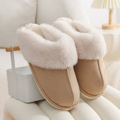 Winter Warm Plush Home Slippers Indoor Fur Slippers Women Soft Lined Cotton Shoes Comfy Non-Slip Bedroom Fuzzy House Shoes Women Couple - Trending Tina