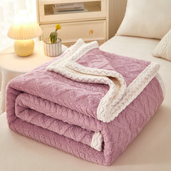 Blanket Double Thickened Warm Coral Fleece Sofa Blanket - Trending Tina