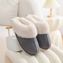 Winter Warm Plush Home Slippers Indoor Fur Slippers Women Soft Lined Cotton Shoes Comfy Non-Slip Bedroom Fuzzy House Shoes Women Couple - Trending Tina