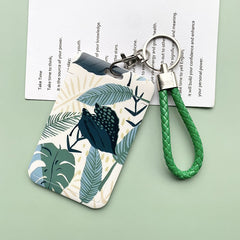 Green Plant Series Simple Fashion Lanyard Card Cover - Trending Tina