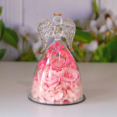 Eternal Flower Gift Box Angel Glass Cover Dried Rose Gift Box For Christmas New Year Valentine's Day Home Decor - Trending Tina