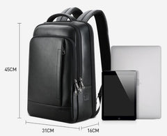 Backpack Leather Backpack Men's Business Trip First Layer Leather Backpack Computer Bag - Trending Tina