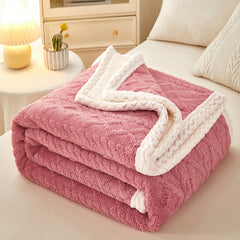 Blanket Double Thickened Warm Coral Fleece Sofa Blanket - Trending Tina