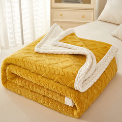 Blanket Double Thickened Warm Coral Fleece Sofa Blanket - Trending Tina