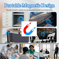 Magnetic Voice Recorder – 60-Hour Portable Audio Device